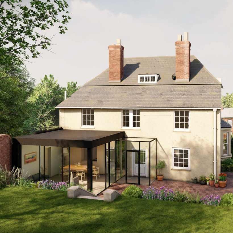 Contemporary glass extension for Grade II* property achieves planning