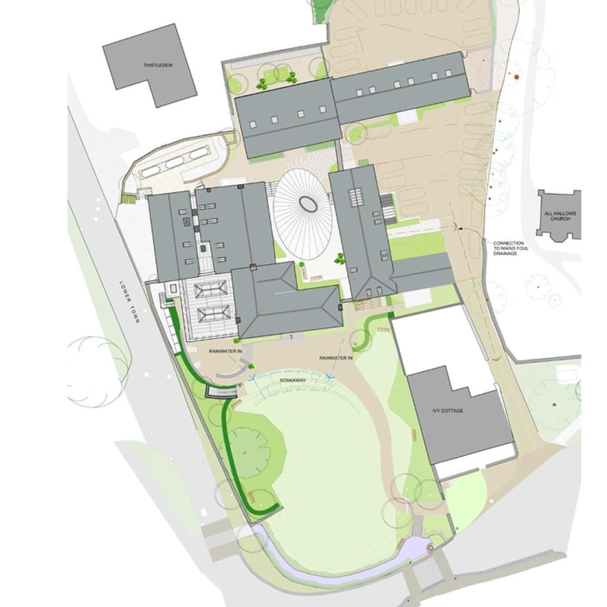 The Manor historic building conservation hotel renovation site plan square