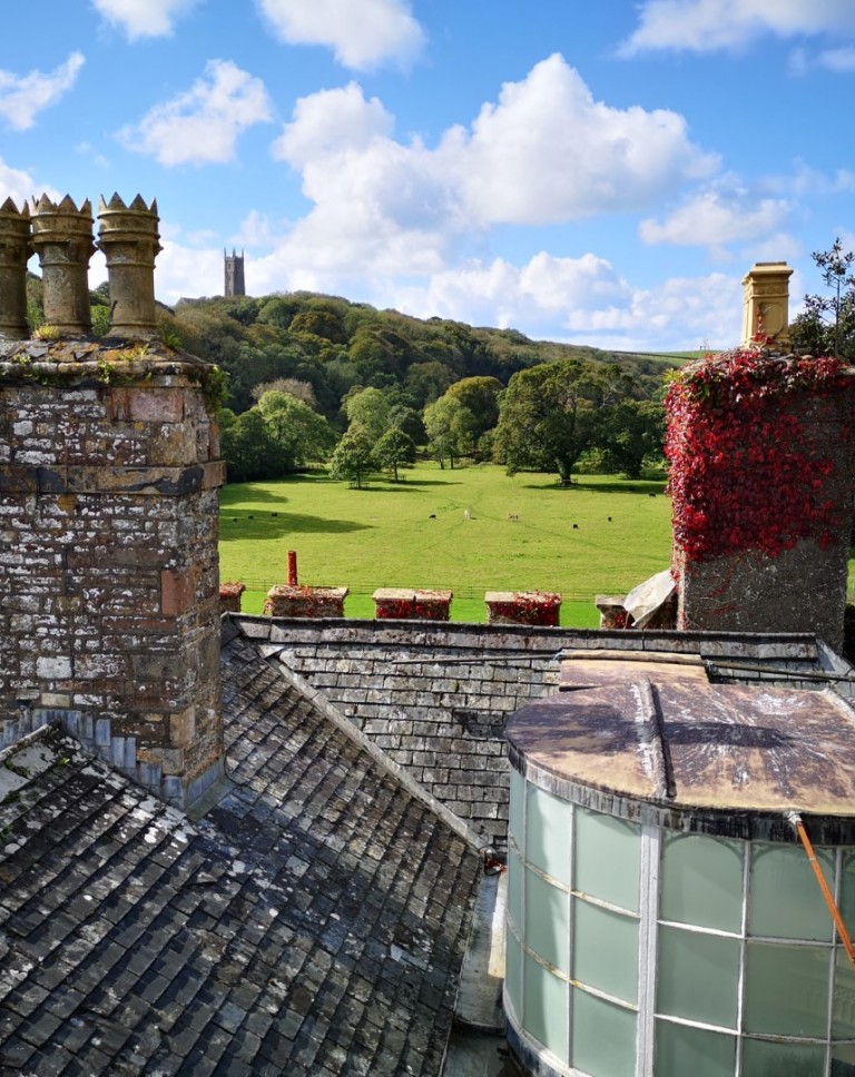 623A Hartland Abbey roof view before
