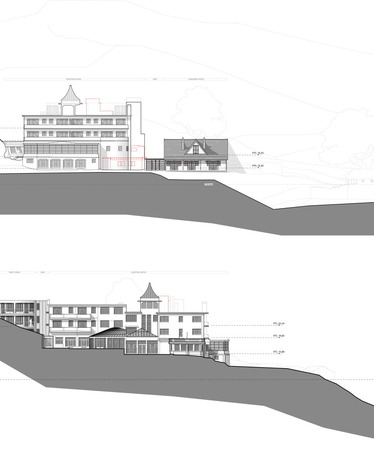 Burgh Island Architects Proposed South and East Elevations