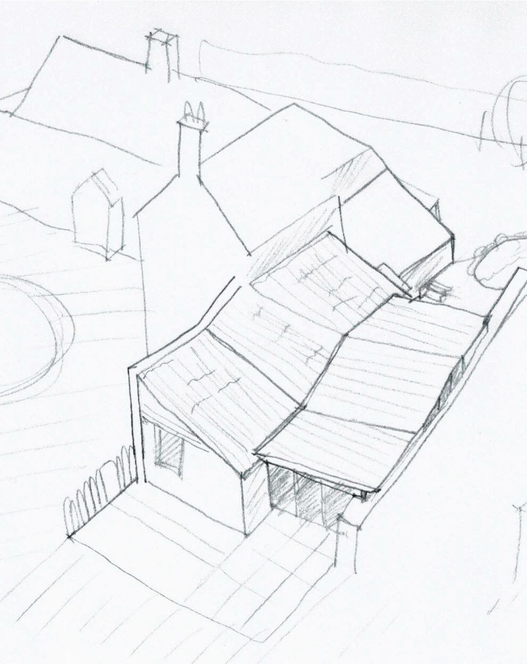 1262 historic cottage extension sketch view