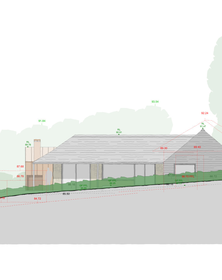 1170 Architects sustainable new build Devon elevation