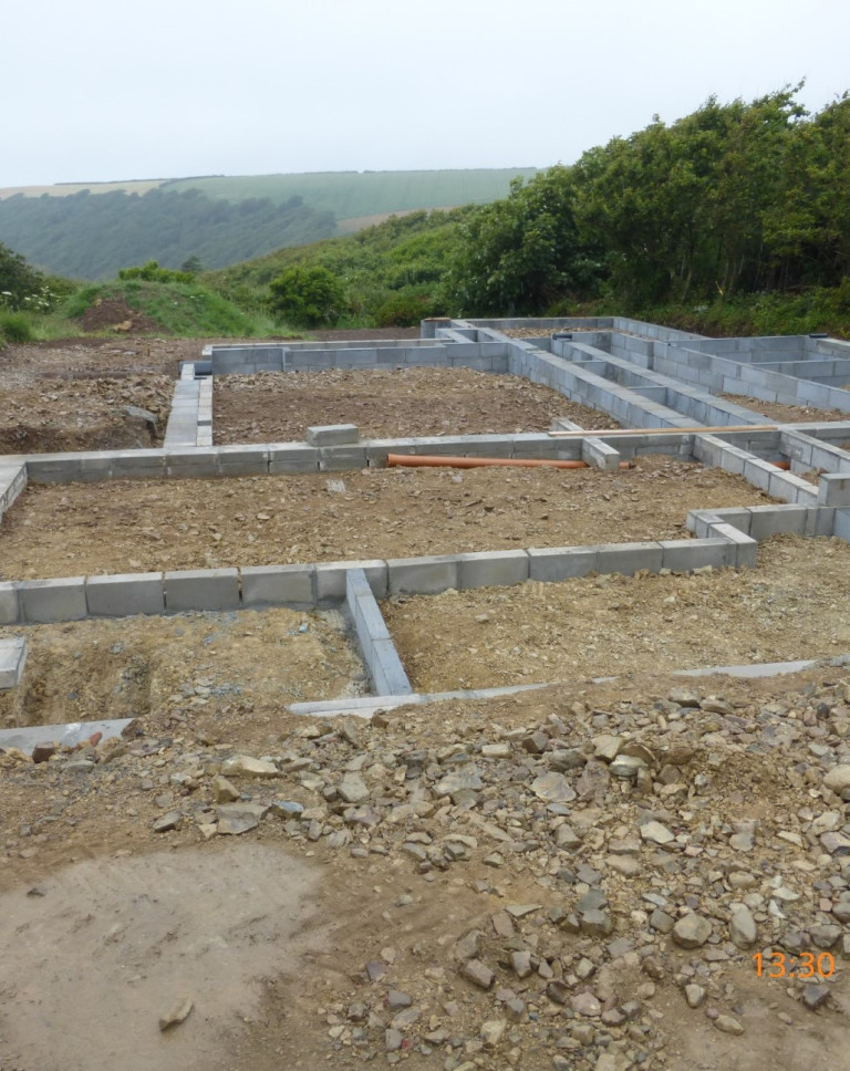 1170 Architects sustainable new build Devon groundworks